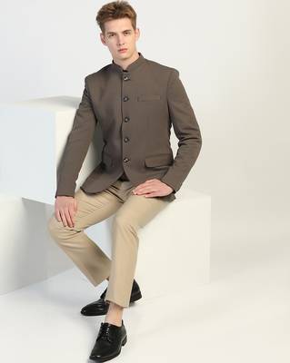 Grey  bandgala blazer for men 5