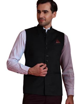 Mens black nehru jacket 1