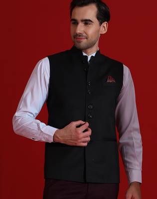 Mens black nehru jacket 2