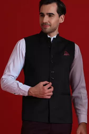 Mens black nehru jacket