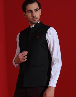Mens black nehru jacket 3