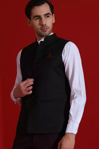 Mens black nehru jacket