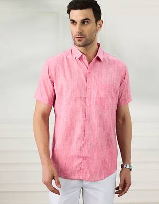 Men's pink linen shirt 1