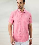 Men's pink linen shirt
