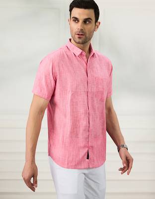 Men's pink linen shirt 2