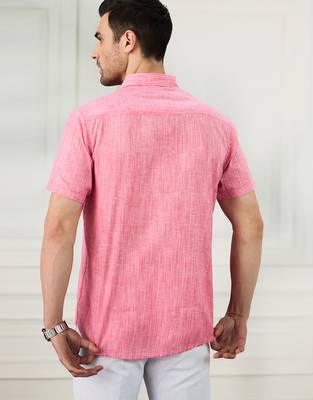 Men's pink linen shirt 3