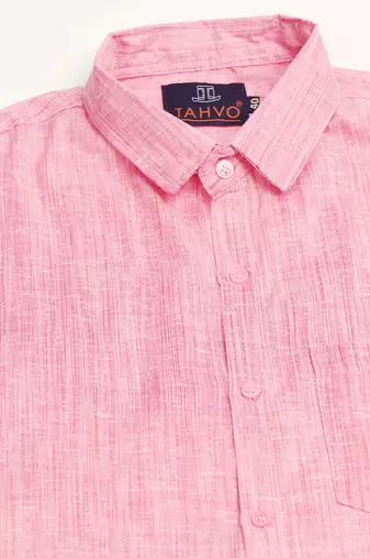 Men's pink linen shirt