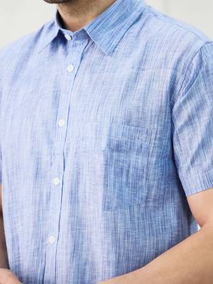 Men's blue linen shirt 4