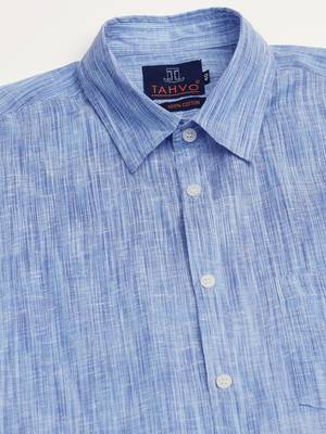 Men's blue linen shirt 5