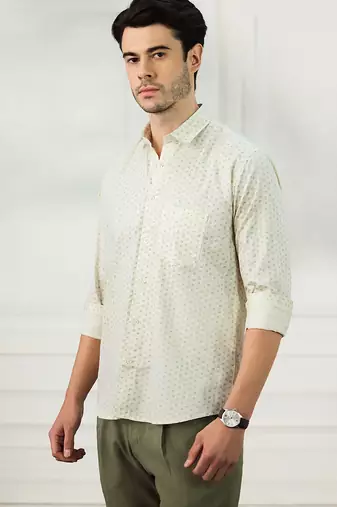 Men's cream cotton shirt