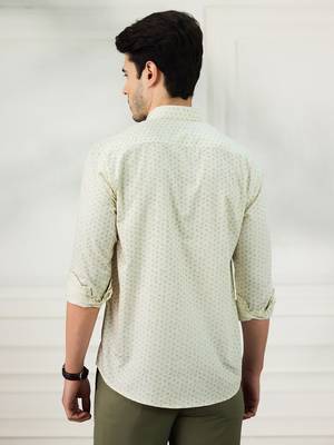Men's cream cotton shirt 3