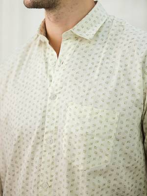 Men's cream cotton shirt 4