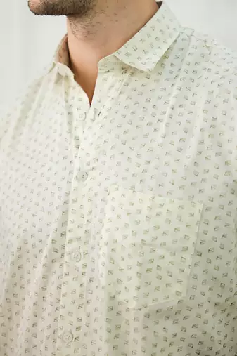 Men's cream cotton shirt