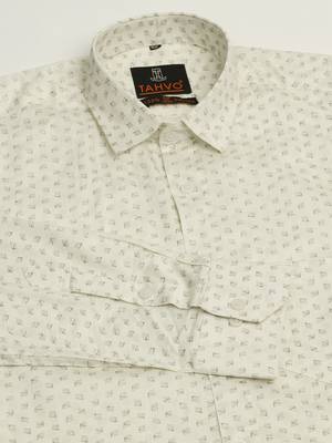 Men's cream cotton shirt 5