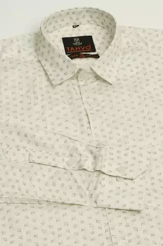 Men's cream cotton shirt