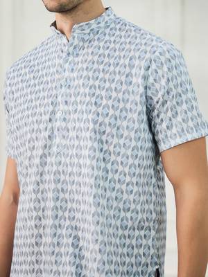 Men   s white kurta shirt 4