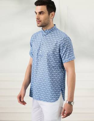 Men   s ink blue kurta shirt 2