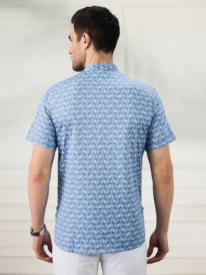Men   s ink blue kurta shirt 3