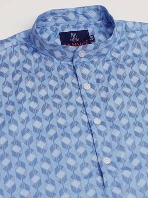Men   s ink blue kurta shirt 5