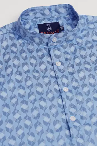 Men   s ink blue kurta shirt