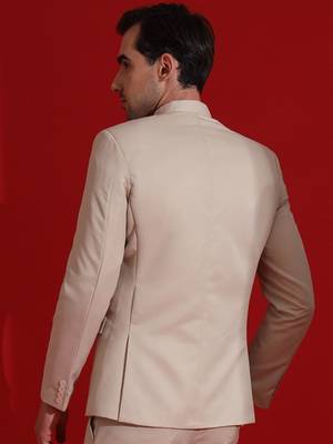 Men beige bandgala blazer 3