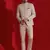 Beige men bandgala blazer and trouser suit set
