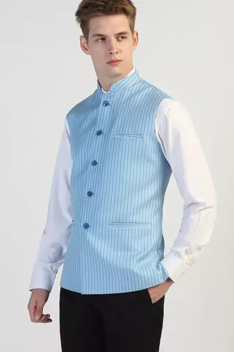 Light blue striped waistcoat