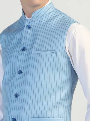 Light blue striped waistcoat 4