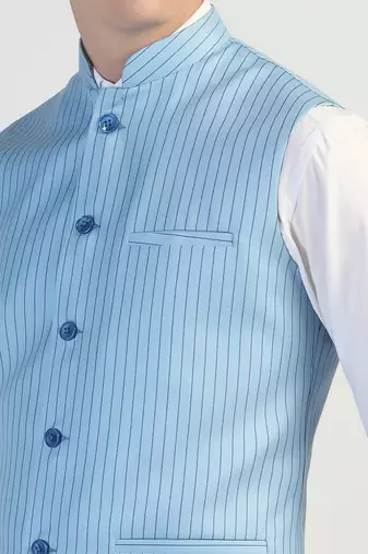 Light blue striped waistcoat