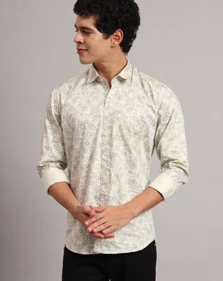 Mens white printed shirt 1