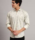 Mens white printed shirt