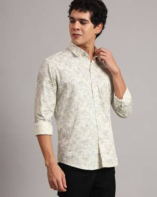 Mens white printed shirt 2