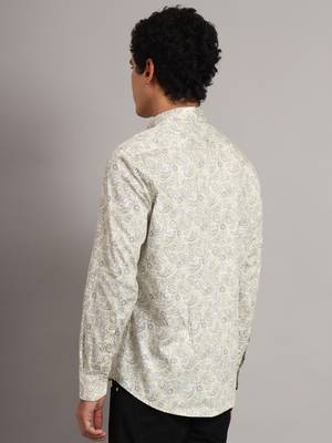 Mens white printed shirt 3