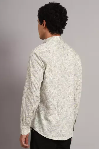 Mens white printed shirt
