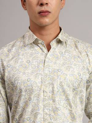 Mens white printed shirt 4