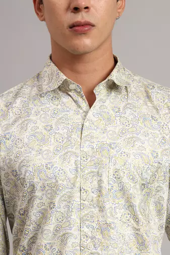 Mens white printed shirt