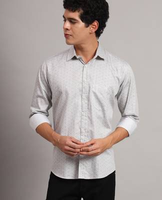 Brown printed formal shirt 1