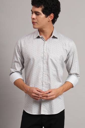 Brown printed formal shirt