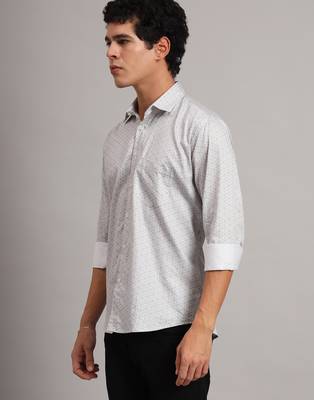 Brown printed formal shirt 2