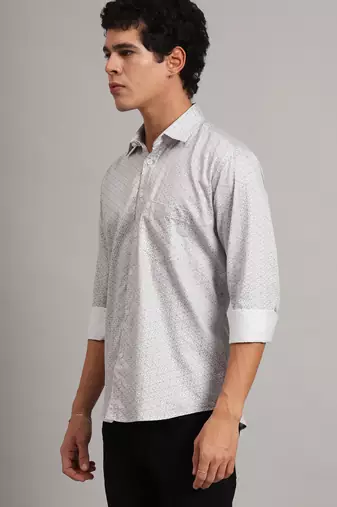 Brown printed formal shirt