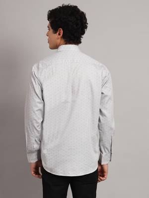 Brown printed formal shirt 3