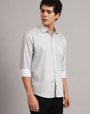 Brown printed formal shirt 5