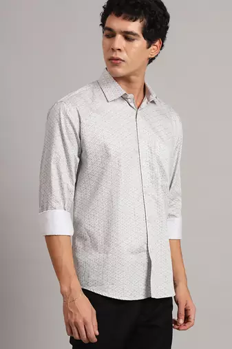 Brown printed formal shirt