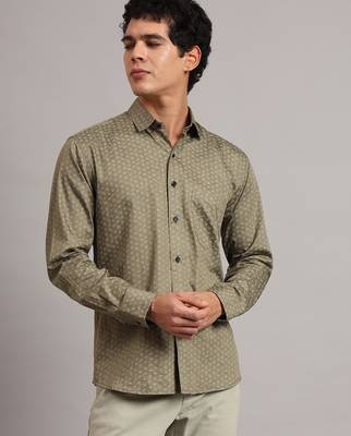 Men brown printed shirt 1