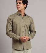 Men brown printed shirt
