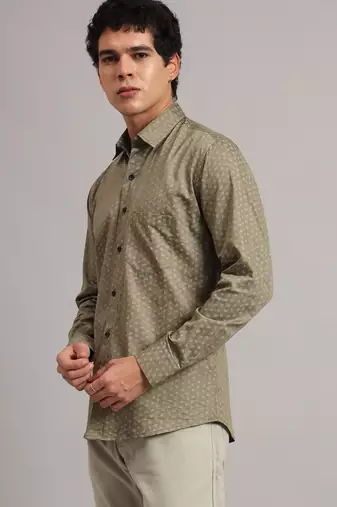 Men brown printed shirt