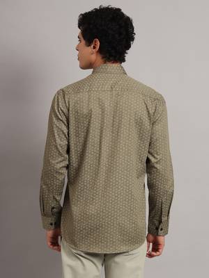 Men brown printed shirt 3