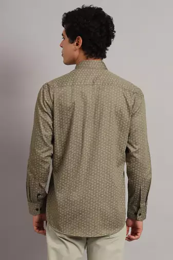 Men brown printed shirt