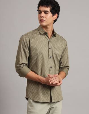 Men brown printed shirt 5