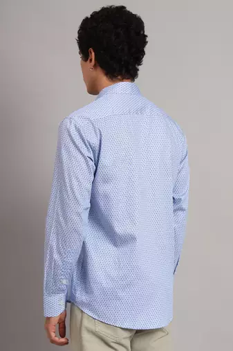 Men blue printed shirt